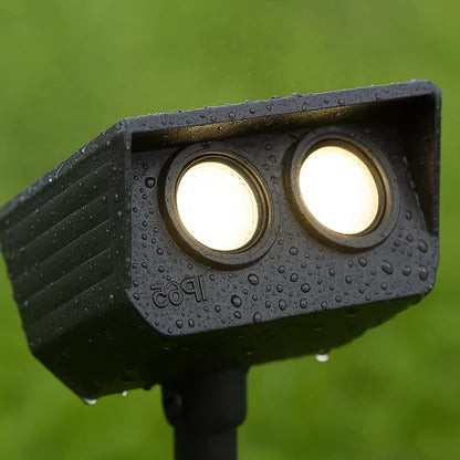Solar LED Spotlight with Adjustable Zoom and RGB Color Modes, IP65 Outdoor