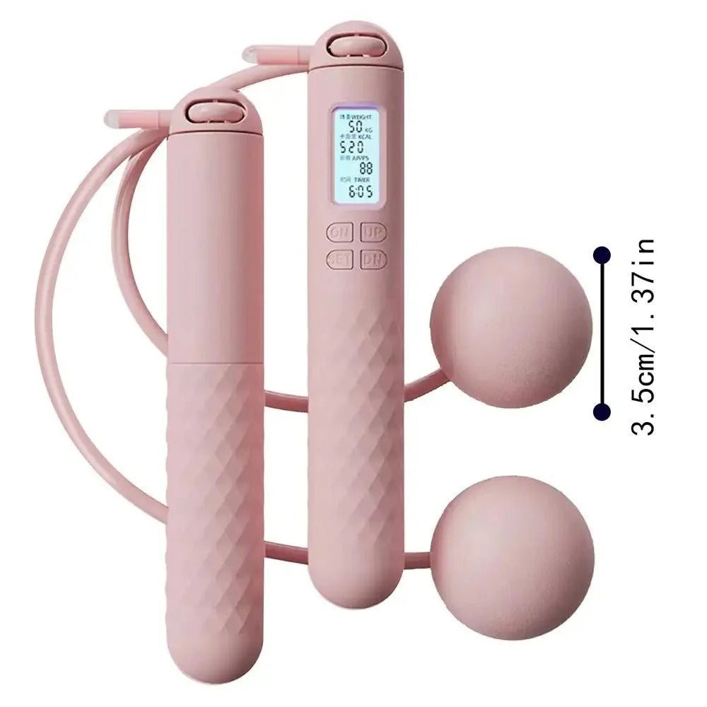 Cordless Jump Rope with Digital Counter and Weighted Handles