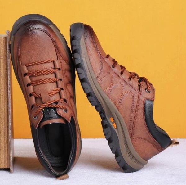 Men's Orthopedic Shoes with Three Arch Support and Ergonomic Insole, Cowhide Upper