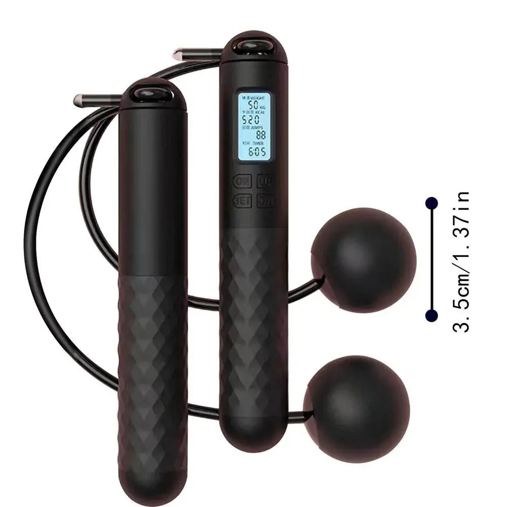 Cordless Jump Rope with Digital Counter and Weighted Handles