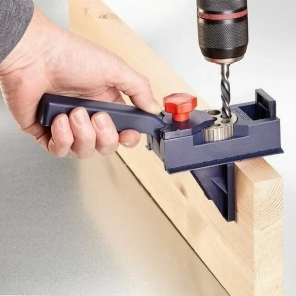 Straight Hole Drill Guide with Adjustable Fence and Depth Control