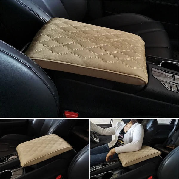 Memory Foam Car Armrest Cushion with Waterproof Microfiber Cover and Elastic Band Installation