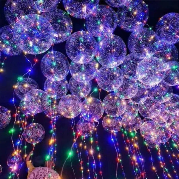 Color Changing LED Balloon with Reusable Holder and Natural Latex, 18-24in