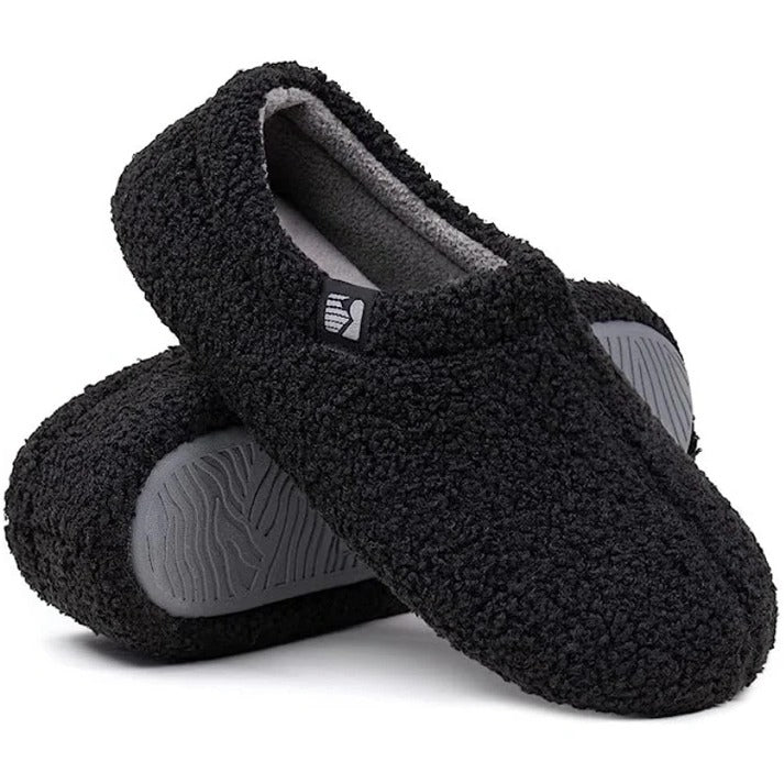 Sherpa Fleece Slipper with Memory Foam Footbed and Rubber Sole, Machine Washable
