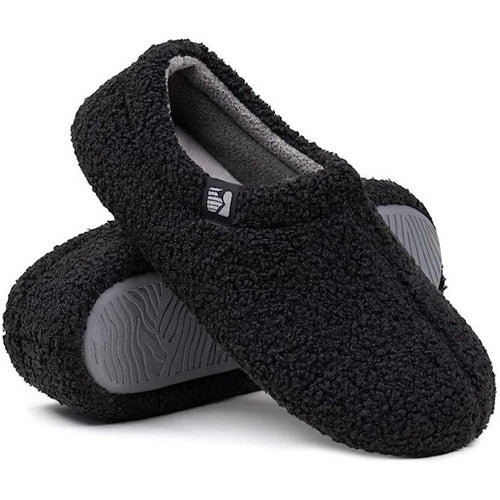 Sherpa Fleece Slipper with Memory Foam Footbed and Rubber Sole, Machine Washable