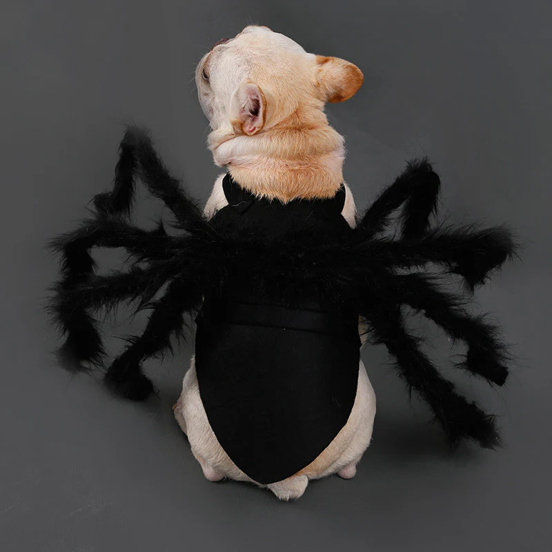 Spider Costume for Pets with Eight Faux Legs and Adjustable Straps, Soft Breathable Fabric