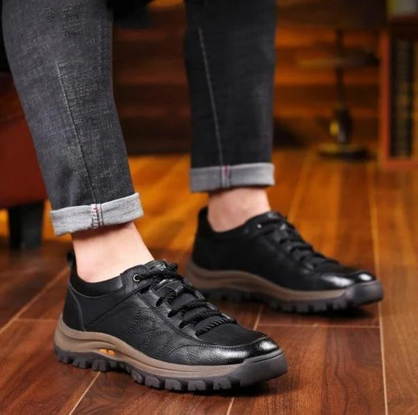 Men's Orthopedic Shoes with Three Arch Support and Ergonomic Insole, Cowhide Upper