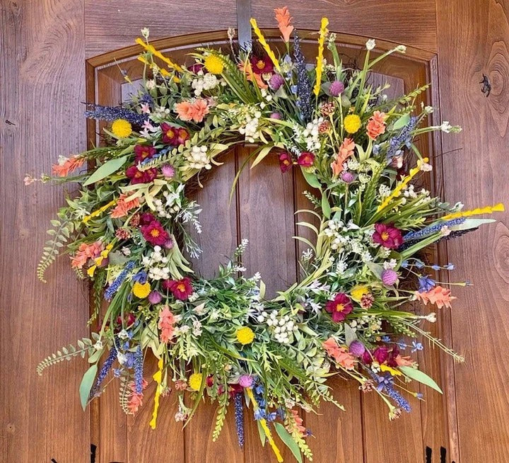 Texas Wildflower Decorative Wreath for Indoor and Covered Outdoor Display