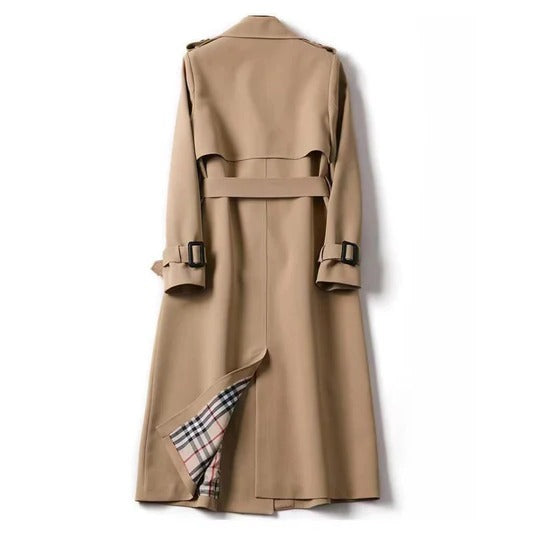 Long Trench Coat with Adjustable Fit for Everyday Wear
