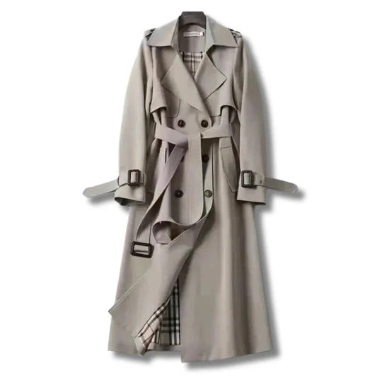 Long Trench Coat with Adjustable Fit for Everyday Wear