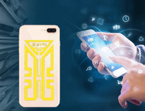 Antenna Signal Sticker with Gold Finish and Adhesive Installation for Wireless Devices