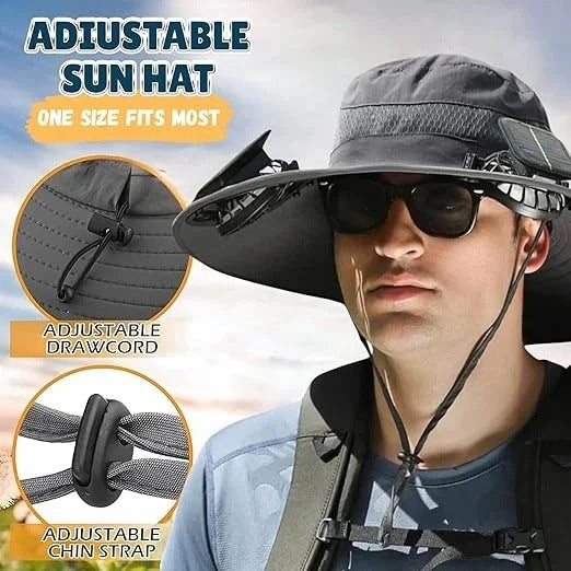 Lightweight Adjustable Sun Hat with Dual Cooling Fans for Outdoor Use