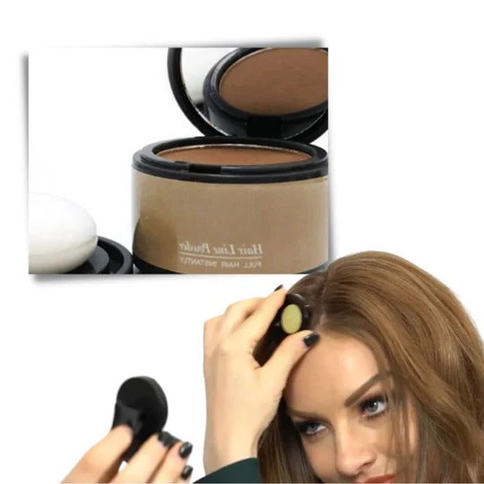 Water-Resistant Hairline Concealer Powder with Built-In Sponge Applicator