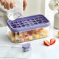 Ice Tray System with Push Release Mechanism and Storage Compartment, Includes Scoop
