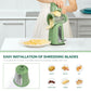 Rotary Grater with Five Interchangeable Blades and Suction Cup Base