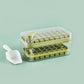 Ice Tray System with Push Release Mechanism and Storage Compartment, Includes Scoop