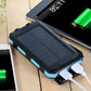 Solar Power Bank with Dual USB and Built-In LEDs, 500000mAh Weather Resistant