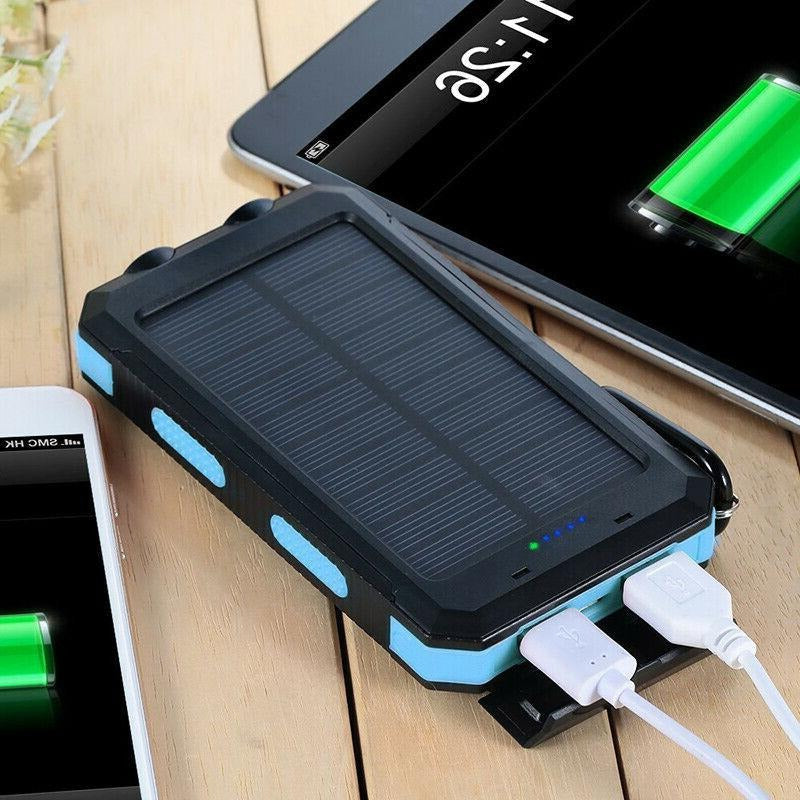 Solar Power Bank with Dual USB and Built-In LEDs, 500000mAh Weather Resistant