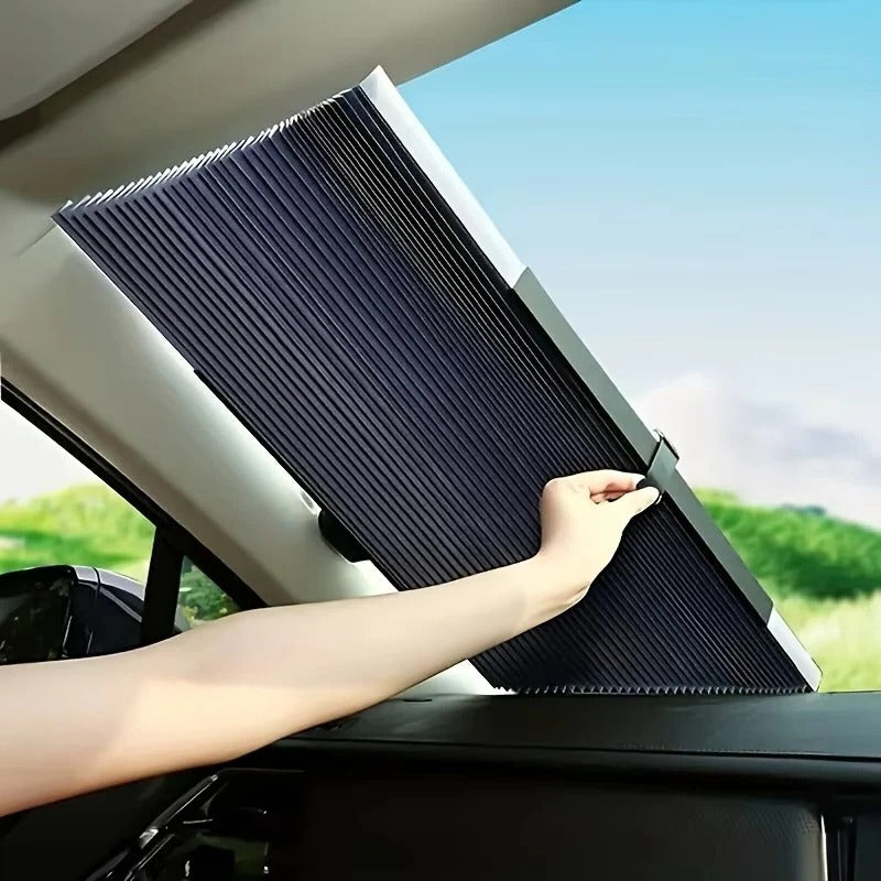 Retractable Car Windshield Sunshade Curtain Set