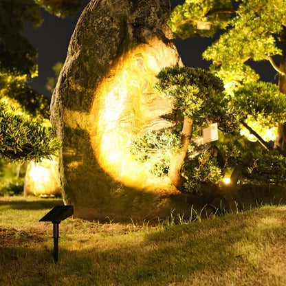 Solar LED Spotlight with Adjustable Zoom and RGB Color Modes, IP65 Outdoor