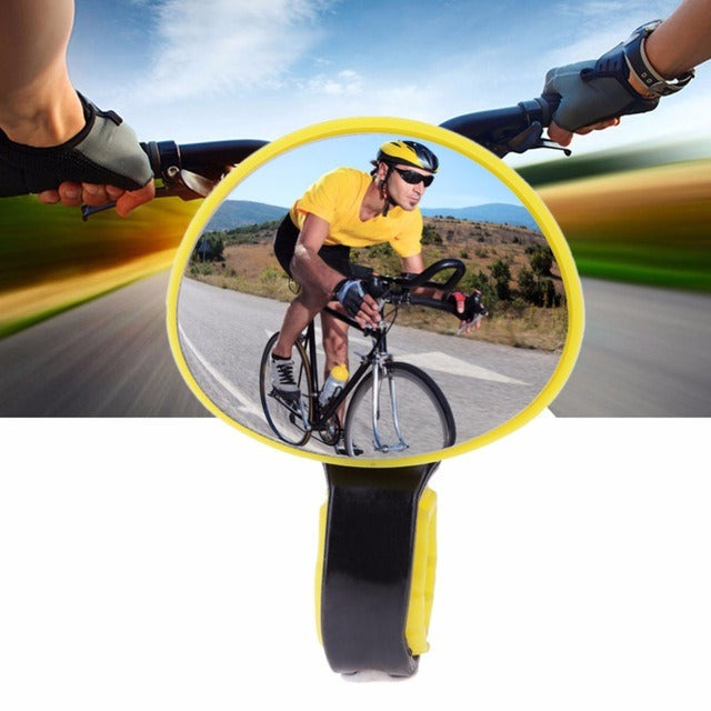 Bicycle Rear View Mirror with 360 Degree Rotation and Adjustable Strap Mount