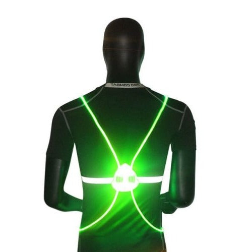 LED Safety Vest with Fiber Optic Cables and 3 Light Modes, Adjustable Reflective Band