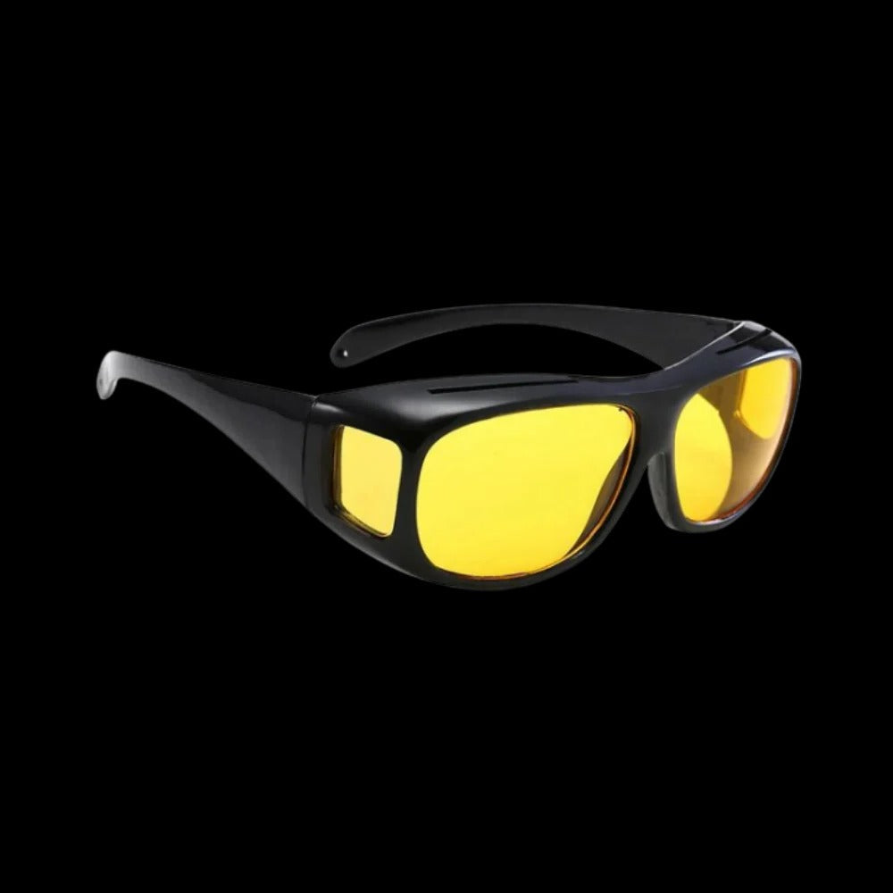 Polarized Night Driving Glasses with Extended Side Lenses and Orange Tint