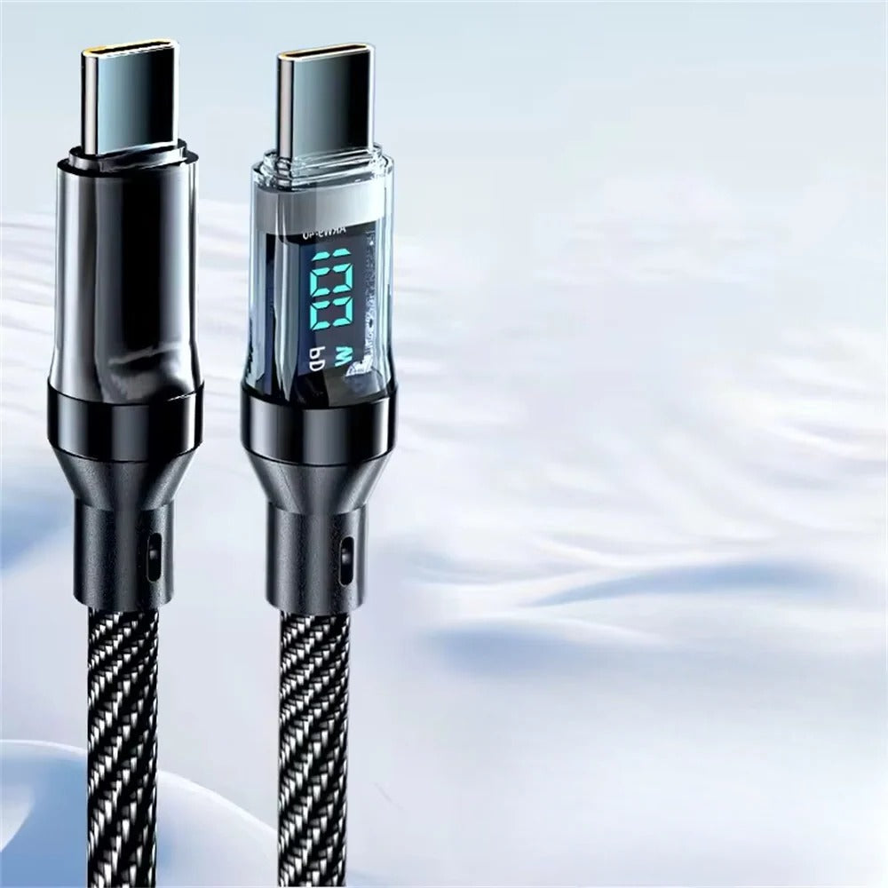 Fast Charging USB Type-C Cable With Power Display for Device Charging
