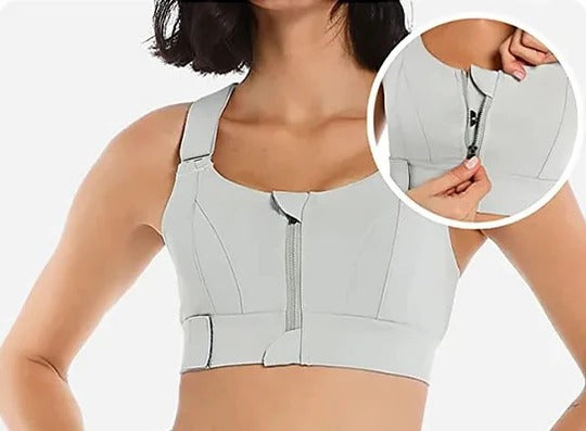 High Support Front-Zip Sports Bra for Active and Everyday Wear