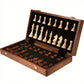 Chess Set with Solid Wood Board and 34 Carved Pieces, 15.7 x 15.7 in