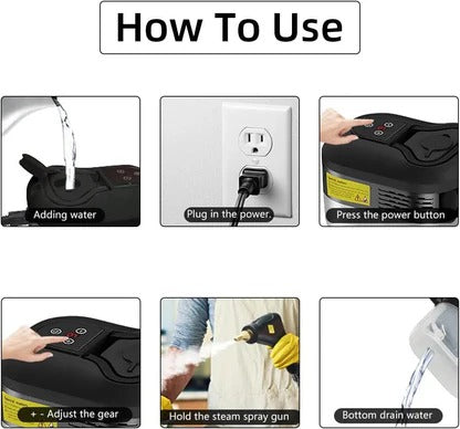 Pressurized Steam Cleaner with 6 Speed Settings and 5 Interchangeable Brush Heads All Vera Mart