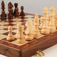 Chess Set with Solid Wood Board and 34 Carved Pieces, 15.7 x 15.7 in