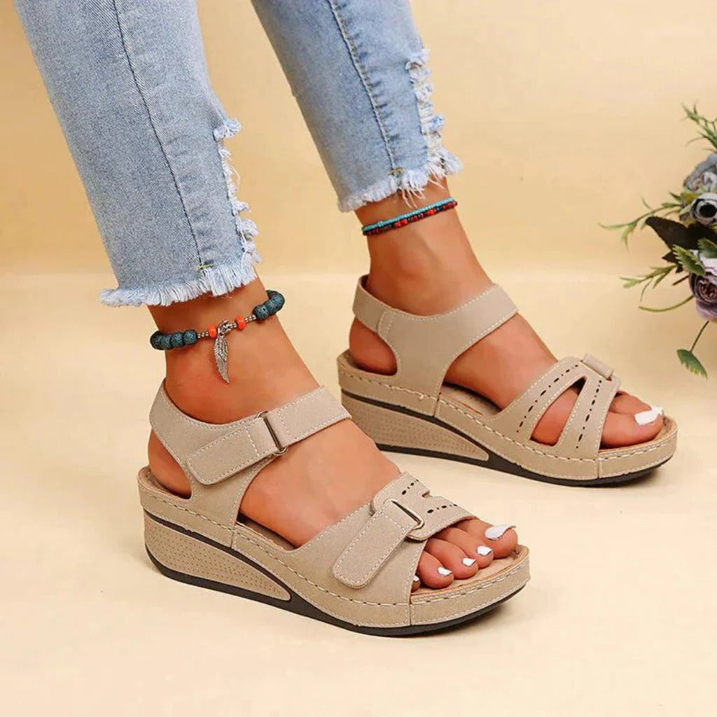 Women's Open Sandals with Contoured Arch Support and Flexible Sole