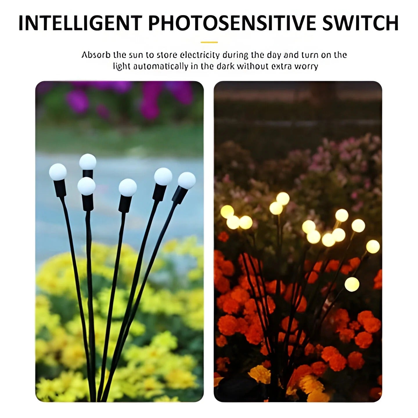 Solar-Powered Firefly Garden Lights for Outdoor Illumination