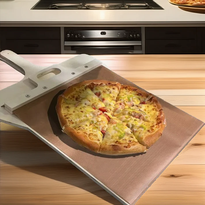 Wooden Pizza Peel with Beveled Edge and 10-Inch Handle for Ovens and Grills