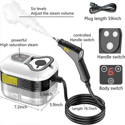 Pressurized Steam Cleaner with 6 Speed Settings and 5 Interchangeable Brush Heads All Vera Mart
