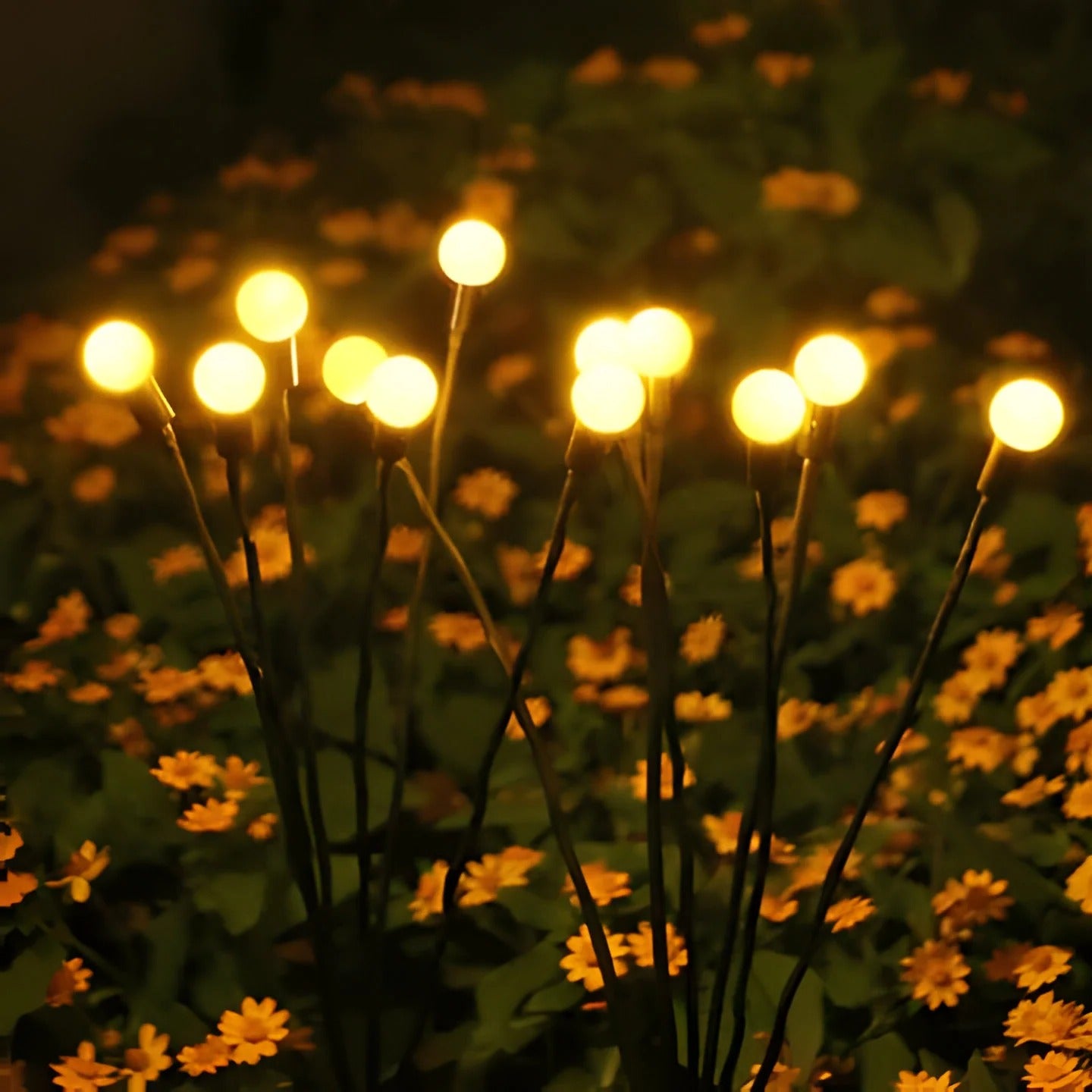 Solar-Powered Firefly Garden Lights for Outdoor Illumination