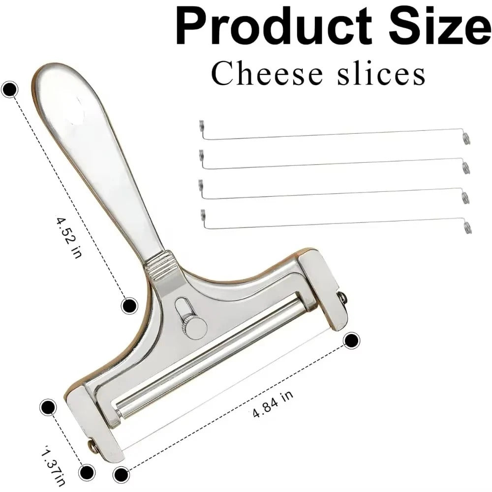 Adjustable Cheese Slicer with Wire Cutting System and 4 Spare Wires