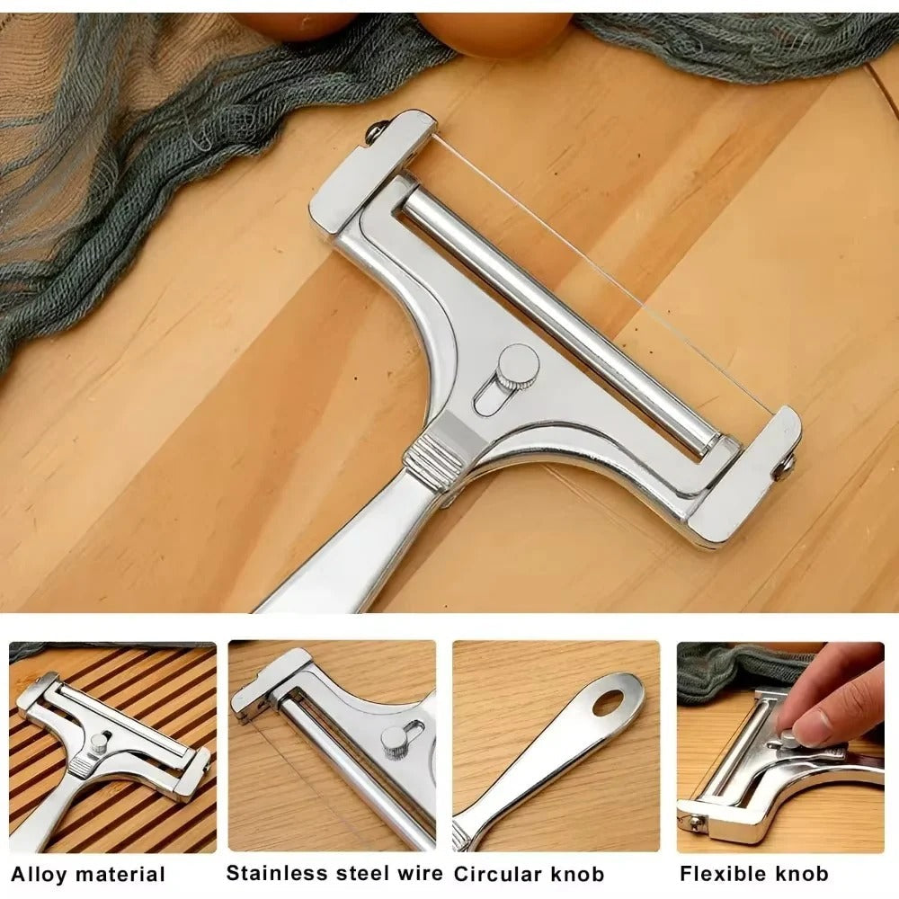 Adjustable Cheese Slicer with Wire Cutting System and 4 Spare Wires