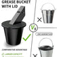 Grill Grease Collector with Lid and Reusable Liner, Quick-Fit for 1.6in Side Spouts