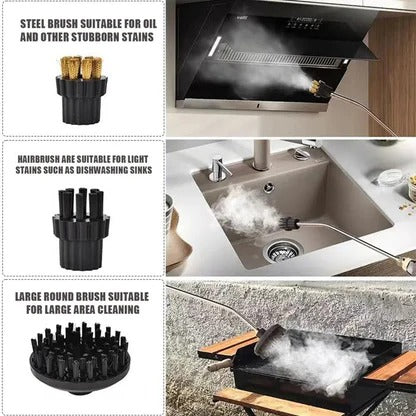 Pressurized Steam Cleaner with 6 Speed Settings and 5 Interchangeable Brush Heads All Vera Mart