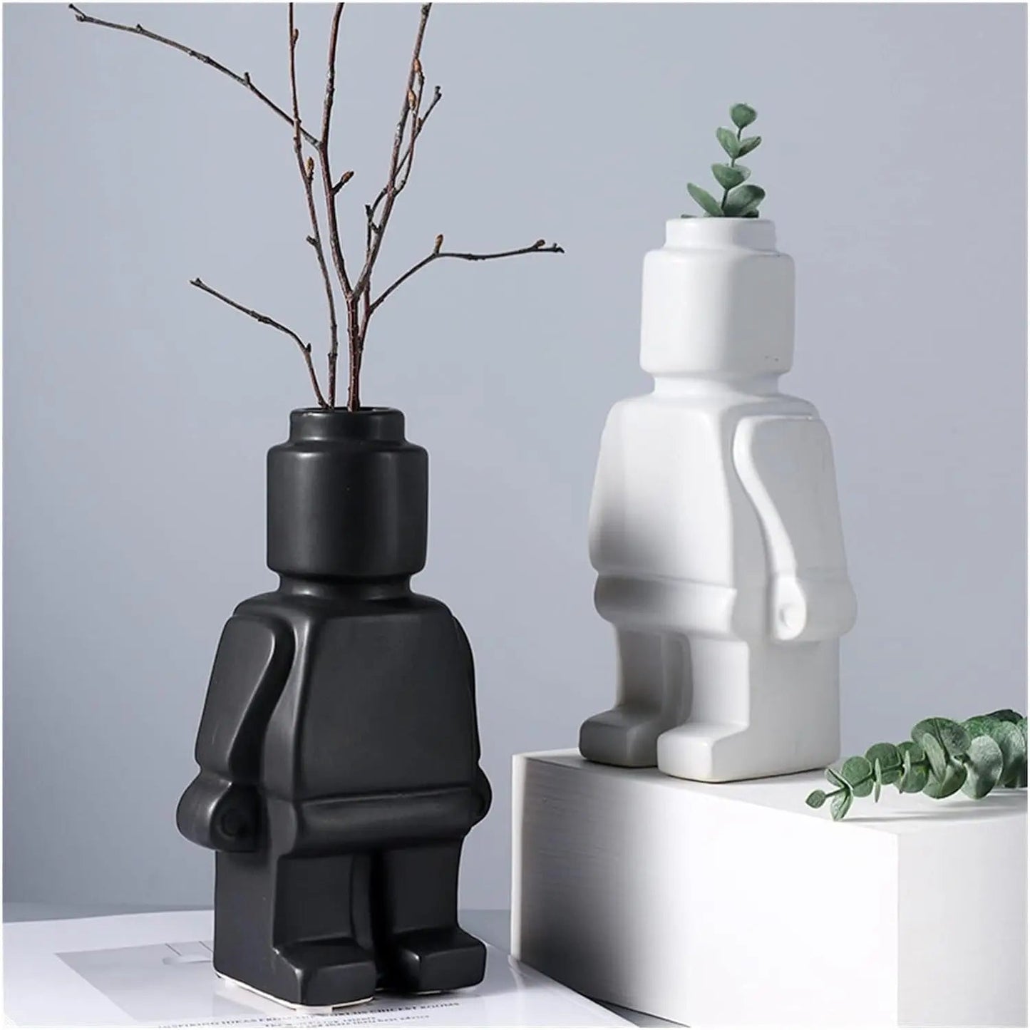 Modular Block Flower Pot, Modern Minimal Design Resin Planter