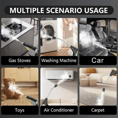 Pressurized Steam Cleaner with 6 Speed Settings and 5 Interchangeable Brush Heads All Vera Mart