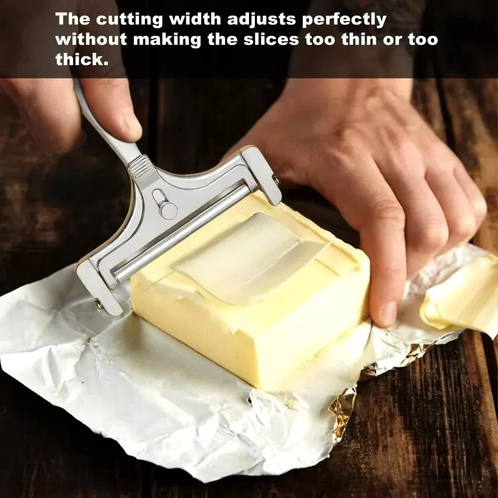 Adjustable Cheese Slicer with Wire Cutting System and 4 Spare Wires