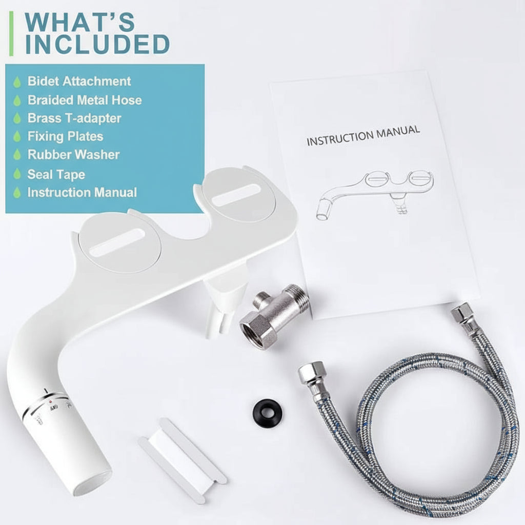 Toilet Bidet Attachment with Retractable Nozzles and Adjustable Water Pressure