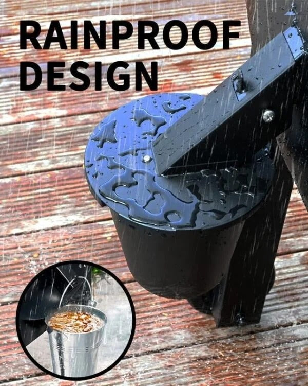 Grill Grease Collector with Lid and Reusable Liner, Quick-Fit for 1.6in Side Spouts