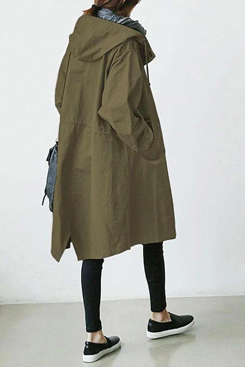 Stretch Coat with Subtle Waist Shaping and Breathable Knit, Machine Washable