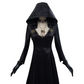Vampire Lady Cosplay Costume with Jacquard Coat and Satin Dress, Neckband and Tattoo Stickers