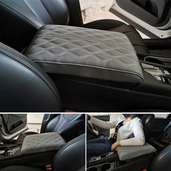 Memory Foam Car Armrest Cushion with Waterproof Microfiber Cover and Elastic Band Installation