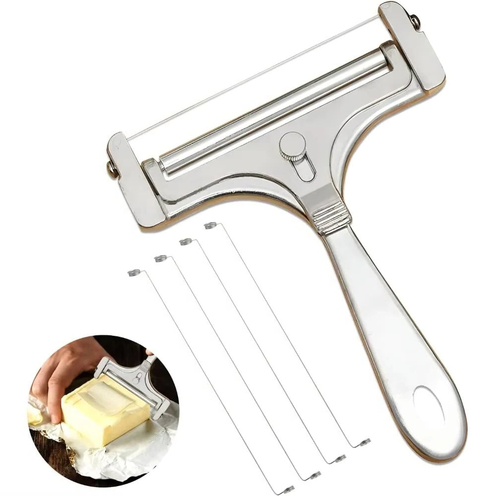 Adjustable Cheese Slicer with Wire Cutting System and 4 Spare Wires